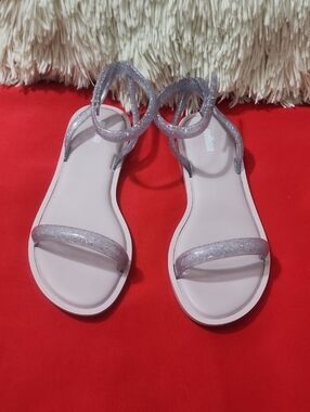 Melissa Wave Women’s Glitter Ankle-Strap Sandals in Light Pink